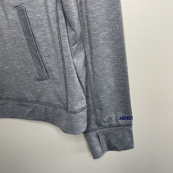 ABERCROMBIE & FITCH Mens Heather Gray 1/4-Zip Performance Sweatshirt Sz M - Picture 4 of 12